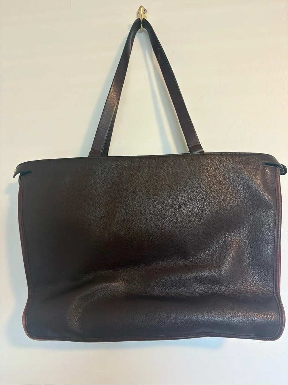 Louise et Cie Aubergine/Rosewood Leather Laptop Tote